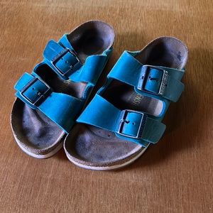 Teal Birkenstock sandals